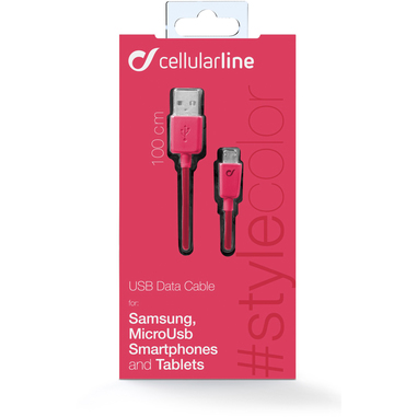 Cellularline Data Cable #Stylecolor Micro USB Cavo per la ricarica e sincronizzazione dei dati colorato Rosa Cellularline Data Cable #Stylecolor Micro USB Cavo per la ricarica e sincronizzazione dei dati colorato Rosa